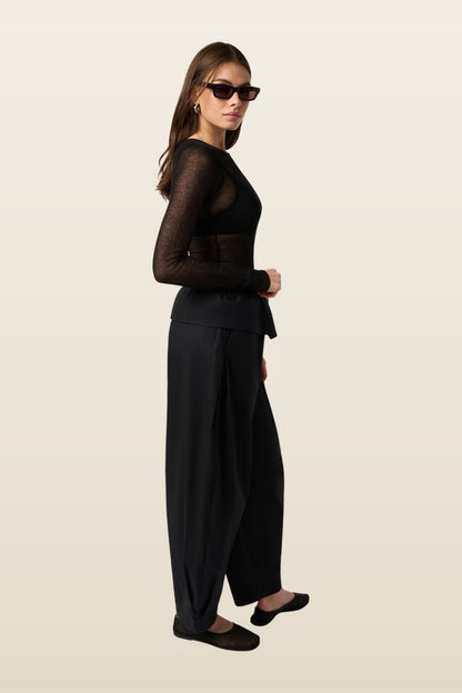 Sheer Ribbed Long Sleeve Top — carry 3
