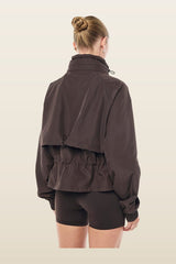 Shelter Jacket In Coffee — model back