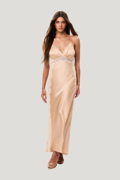 Shia Silk-Blend Maxi Dress — model front