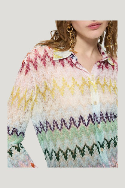 Shirt in viscose blend with lace motif — carry 5