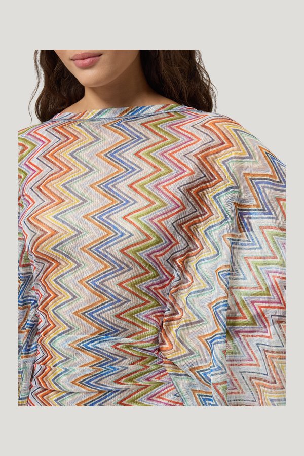 Short cover-up caftan with batwing sleeves — extra