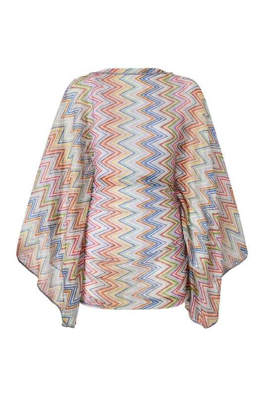 Short cover-up caftan with batwing sleeves — packshot