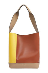 Yellow, brown and taupe leather Pod 2.0 bag — packshot