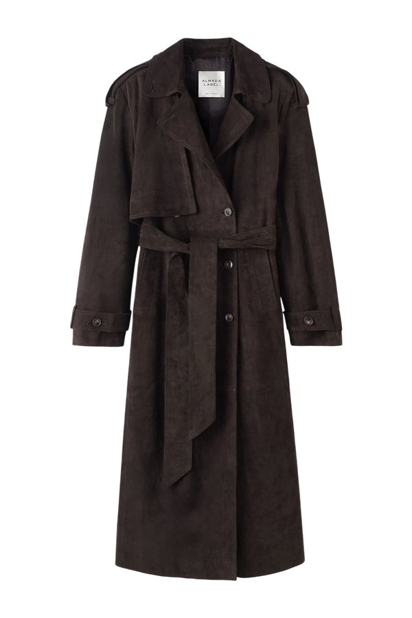 Sienna Suede Trench Coat, — packshot