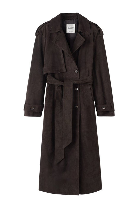 Sienna Suede Trench Coat, — packshot