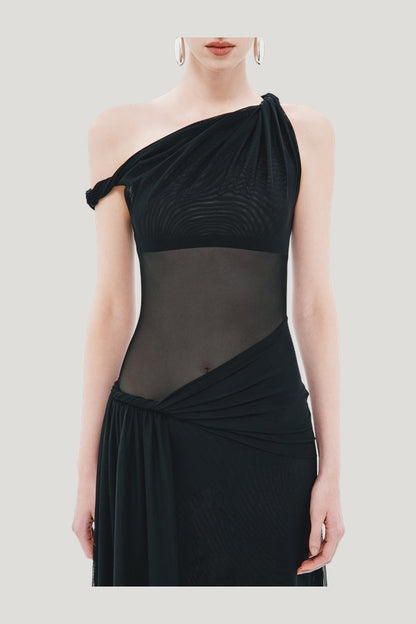 The Sisal Mesh Dress — model side