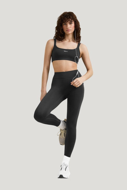 SkinLuxe Bandeau Cross Over Sports Bra - Shadow — model front