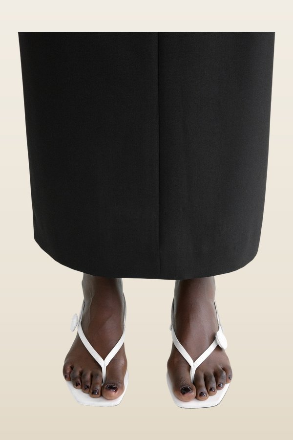 Slingback satin flip flops — model back