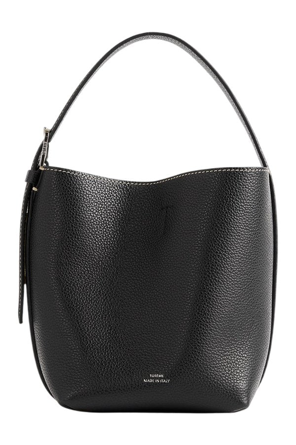 Small belted grained-leather tote — packshot