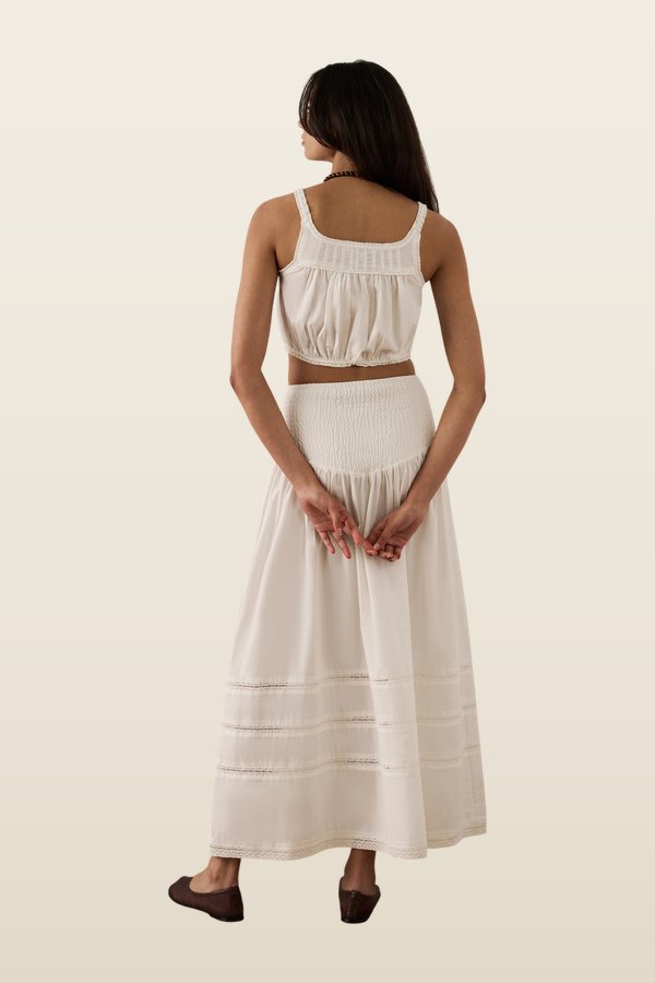 Smocked Maxi Skirt — model back
