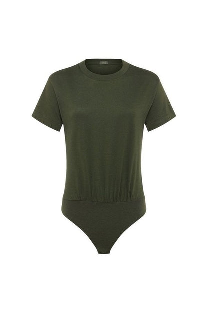 Soft Cotton Everyday T-Shirt Bodysuit | Darkest — packshot