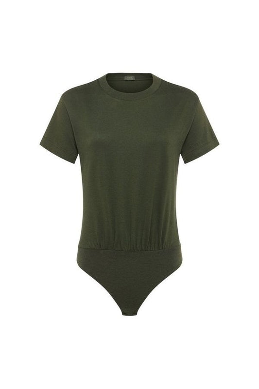 Soft Cotton Everyday T-Shirt Bodysuit | Darkest — packshot