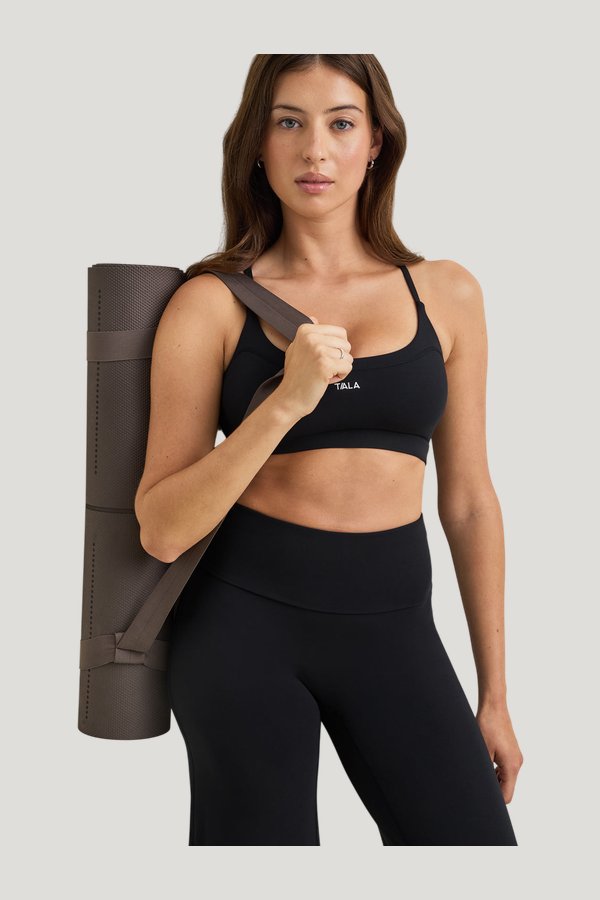 SoftSet Cross Back Sports Bra — model side