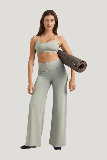 SoftSet Cross Back Sports Bra — model front