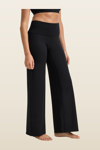 SoftSet Fold Waist Wide Leg Trouser — model back