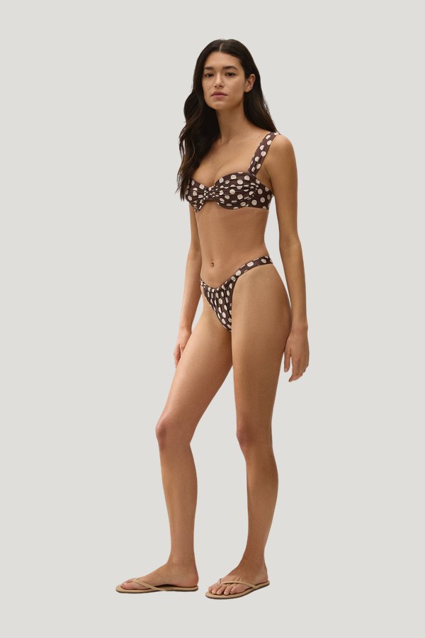 Sol Bikini Top Cioccolato Dot — model side