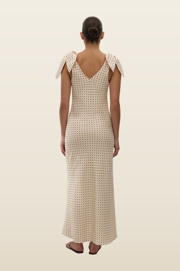 Solana Maxi Dress Lola Polka Dot — model back