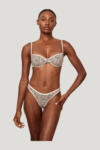 Somerset Bottom - Black Gingham — model front