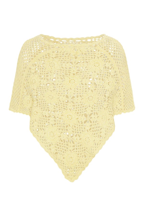 Sophie Crochet Poncho - Whipped Butter — packshot
