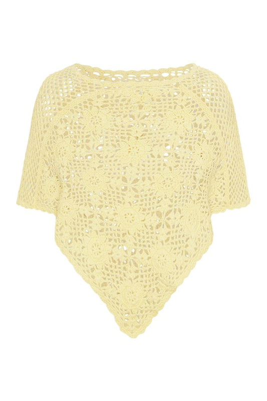 Sophie Crochet Poncho - Whipped Butter — packshot