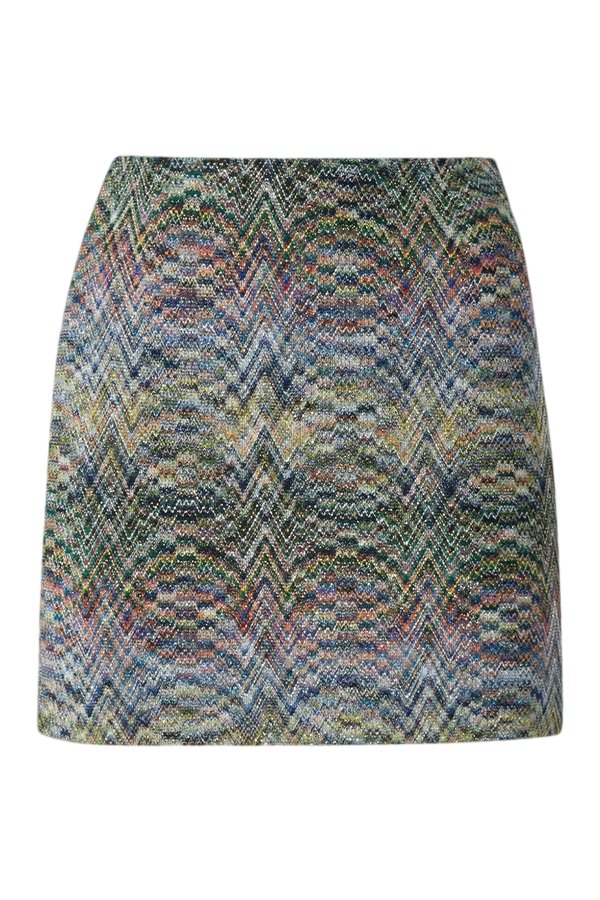 Space-dye viscose lamé mini skirt — packshot