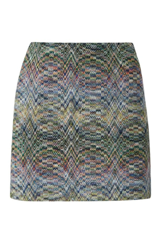 Space-dye viscose lamé mini skirt — packshot