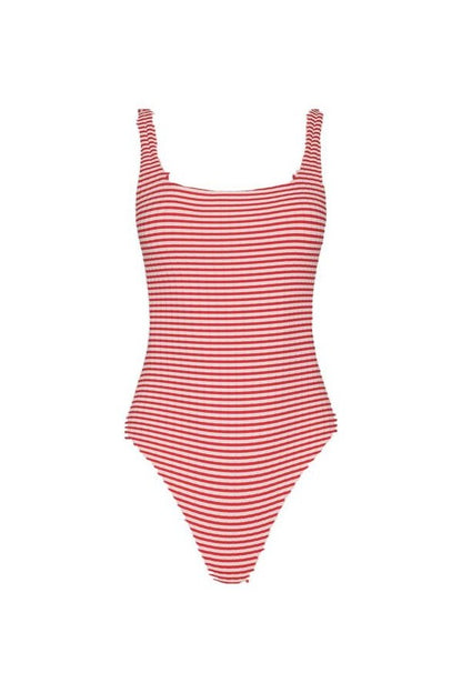Square Neck One Piece | Cayenne Stripe — packshot