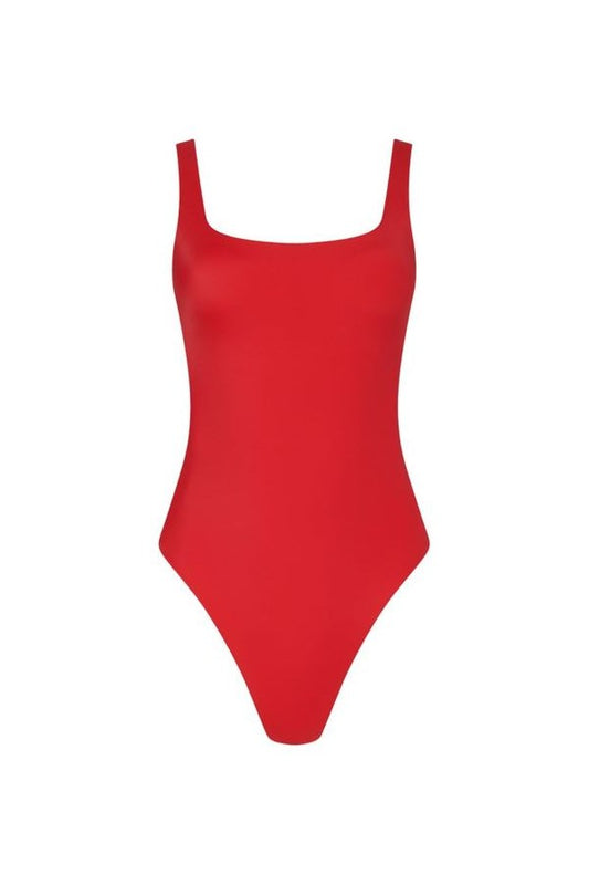 Square Neck One Piece | Smooth Cayenne — packshot