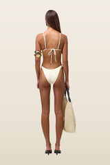 Stone 90s Bottom (Faux Suede — model back