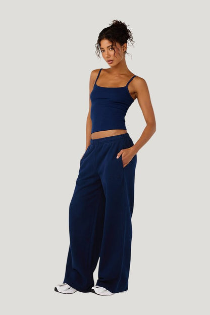 Straight Leg Sweatpants — model side