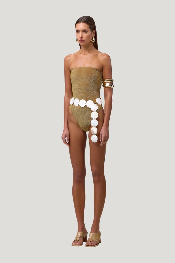 Strapless One Piece (Mocha Shimmer Lurex) — carry 3