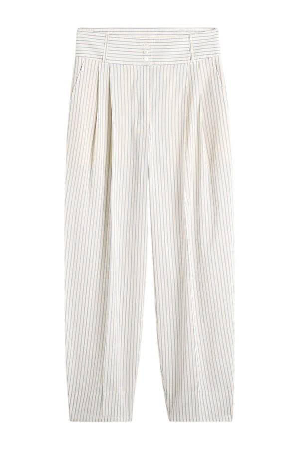 Stripe balloon trousers white/cobalt — packshot