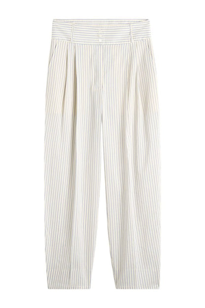 Stripe balloon trousers white/cobalt — packshot