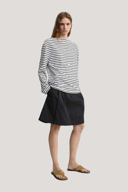 Stripe jersey long-sleeve tee — model front