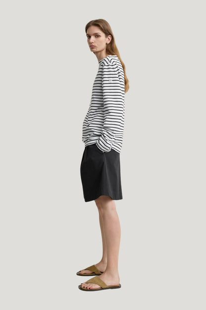 Stripe jersey long-sleeve tee — model side