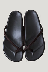 Suede Cross Strap Flatform - Coffee — model front