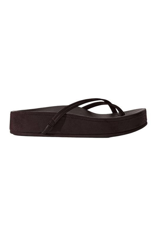 Suede Cross Strap Flatform - Coffee — packshot
