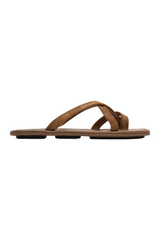 Suede Soft Strap Slide - Toffee — packshot