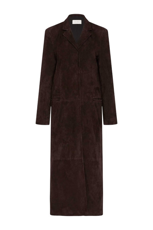 Suede Tailored Coat - Coffee — packshot