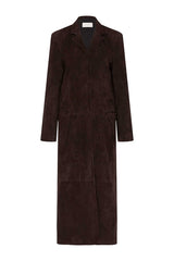 Suede Tailored Coat - Coffee — packshot