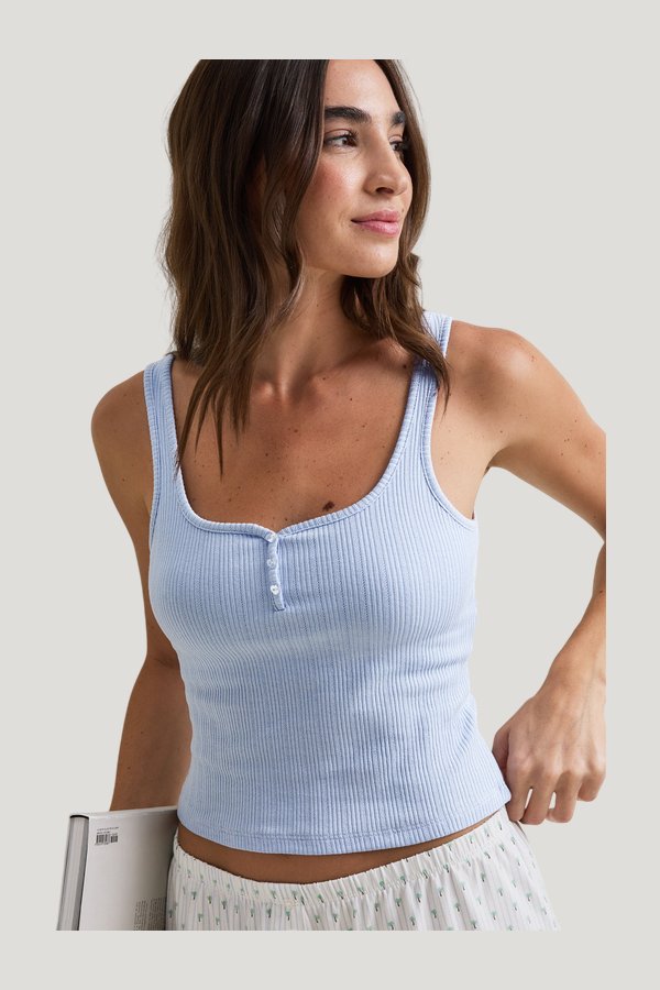 Sweetheart Henley Pyjama Vest — carry 3
