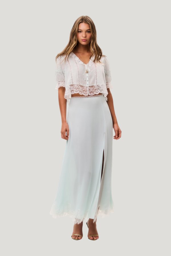 Sybel Silk Chiffon Maxi Skirt — model front