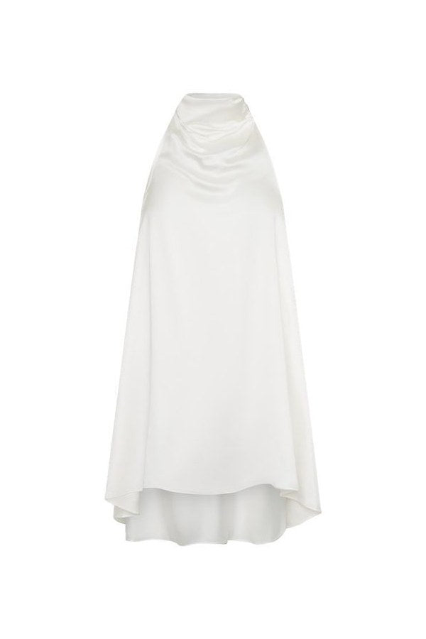 Sydney Asymmetrical Satin Halter Mini Dress — packshot