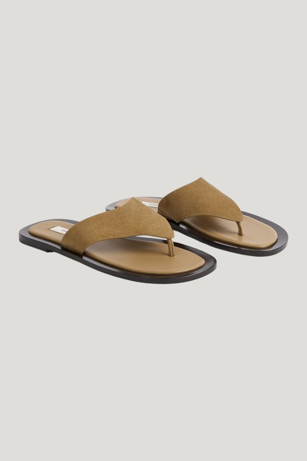 T-bar suede sandals desert — model front