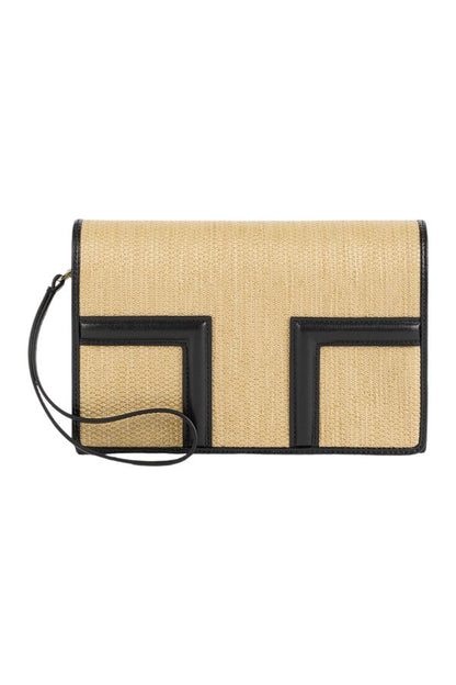 T-flap woven envelope natural/black — packshot