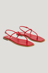 T-strap nappa sandals red/desert — model front