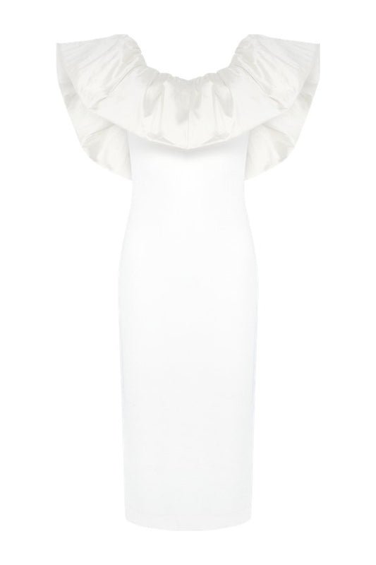 Taffeta Tarsila Ruffle Midi Dress — packshot
