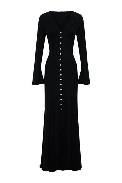 Tanya Buttoned Long Sleeve Maxi Dress — packshot
