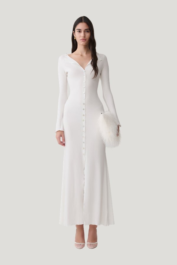 Tanya Buttoned Long Sleeve Maxi Dress — model front