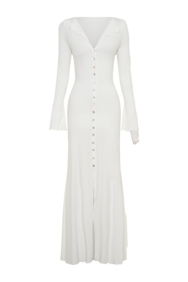 Tanya Buttoned Long Sleeve Maxi Dress — packshot